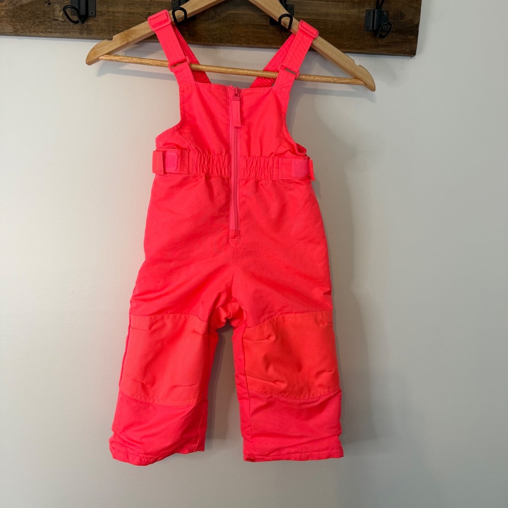 Cat & Jack Kids Neon Pink Insulated Snow Bib Overalls 18M Gorpcore Outdoors